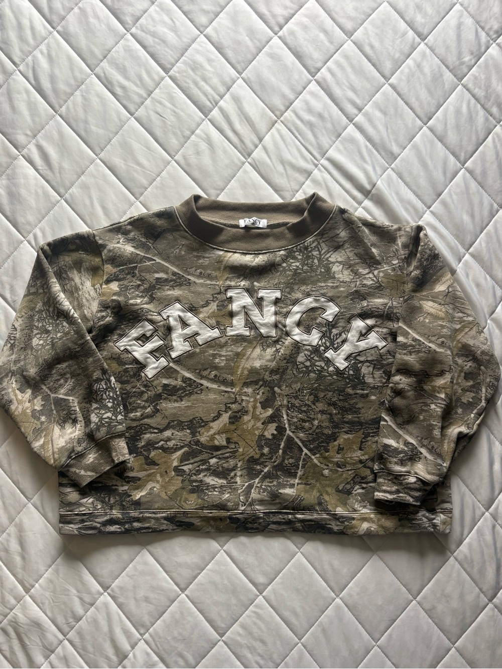 Fancy Camo Oversized Crewneck Sweatshirt Y2K Hunting